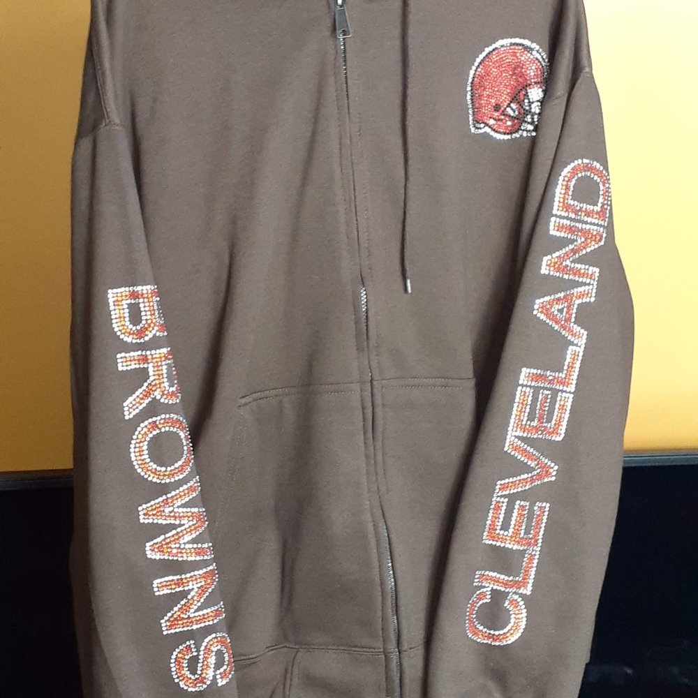 Custom Rhinestone Designer Cleveland Browns Hoodie